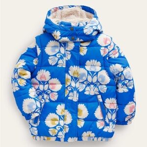 Mini Boden Blue Floral 2 in 1 Jacket
